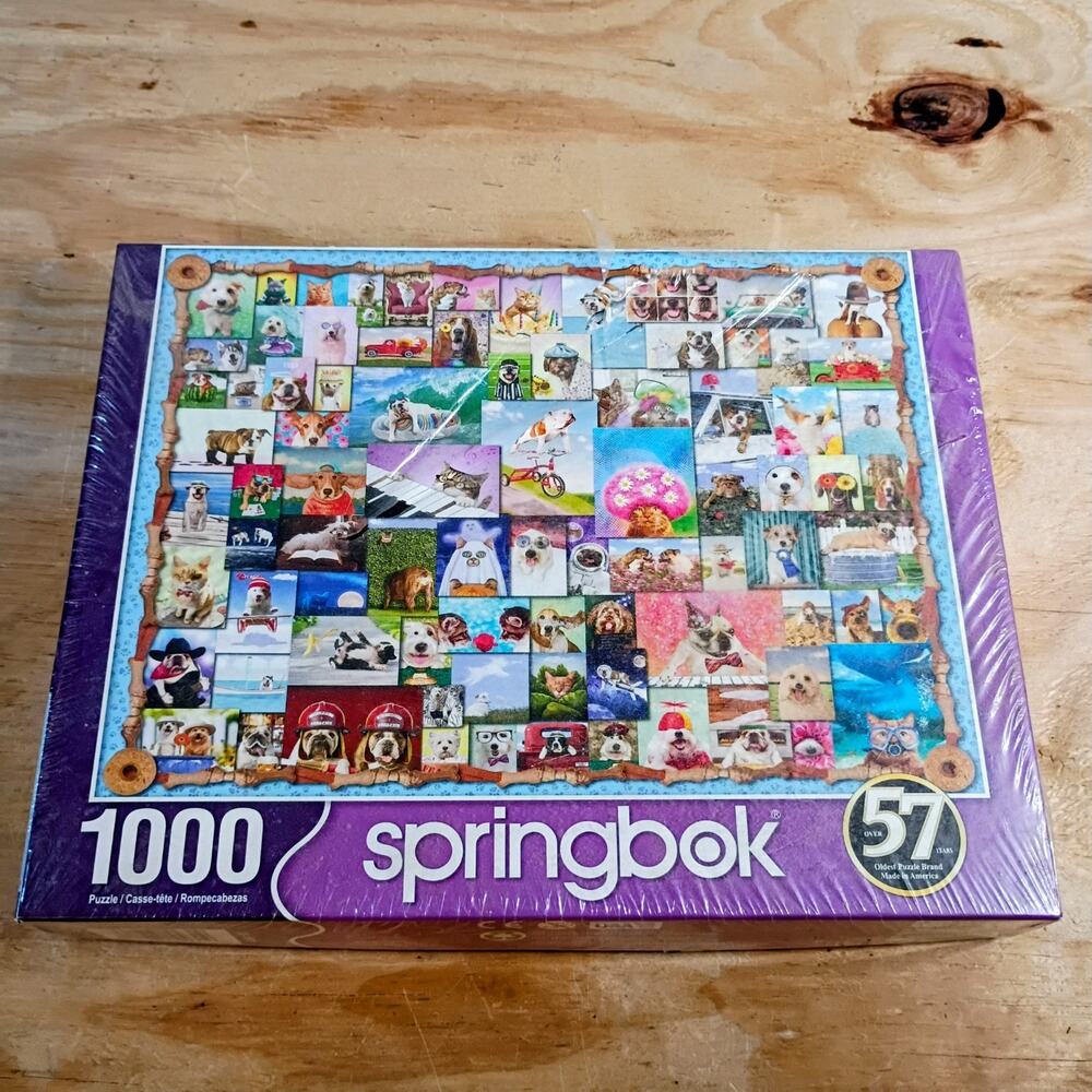 Springbok Dog Collage Jigsaw Puzzle 1000 Pieces Animal Pets 24x30 New Made USA